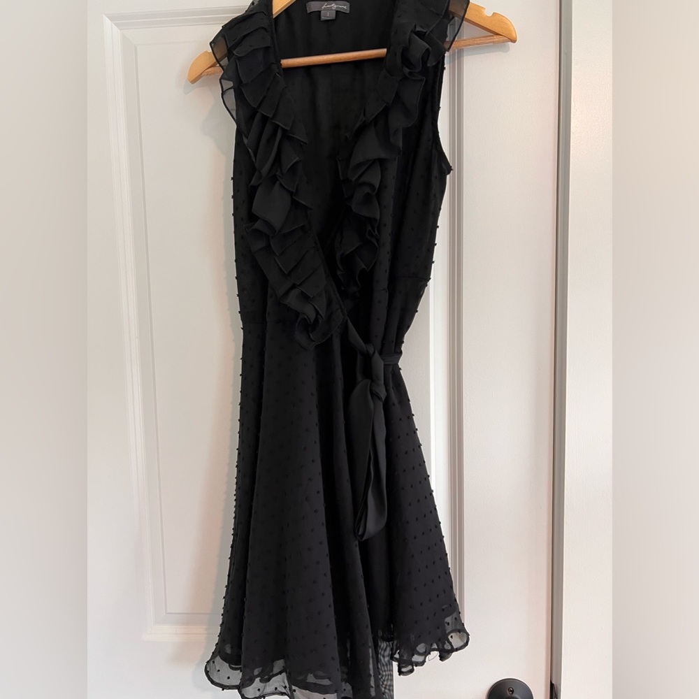 Flirty Sheer Polka Dot Wrap Dress